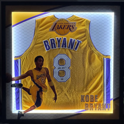 Kobe Bryant Signed LA Lakers Jersey Framed LED Shadowbox Full Name Auto PSA COA