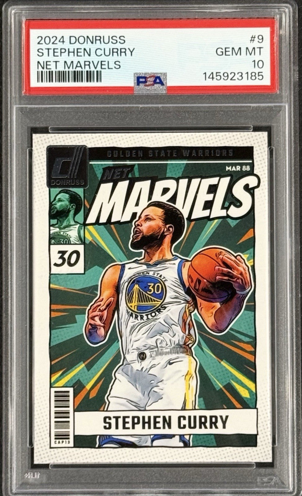 2024-25 Panini Donruss Net Marvels Stephen Curry #9 PSA 10 Gem Mint Low Pop