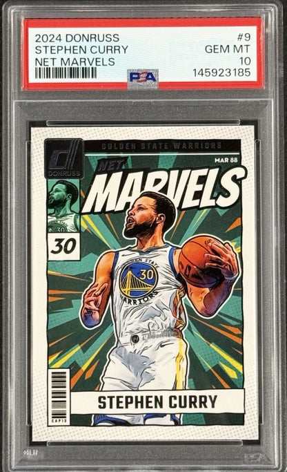 2024-25 Panini Donruss Net Marvels Stephen Curry #9 PSA 10 Gem Mint Low Pop