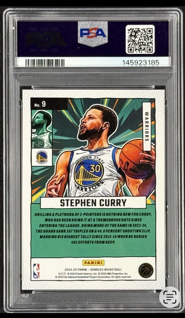 2024-25 Panini Donruss Net Marvels Stephen Curry #9 PSA 10 Gem Mint Low Pop