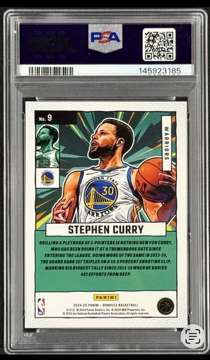 2024-25 Panini Donruss Net Marvels Stephen Curry #9 PSA 10 Gem Mint Low Pop