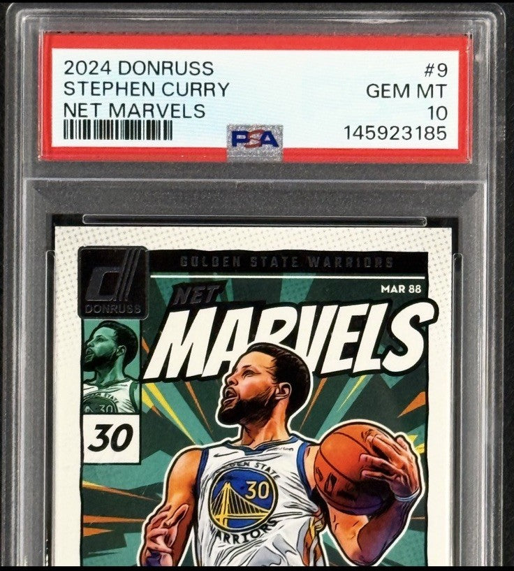2024-25 Panini Donruss Net Marvels Stephen Curry #9 PSA 10 Gem Mint Low Pop