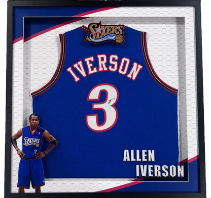 Allen Iverson Signed 76ers Jersey Framed LED Shadowbox Auto JSA COA HOF