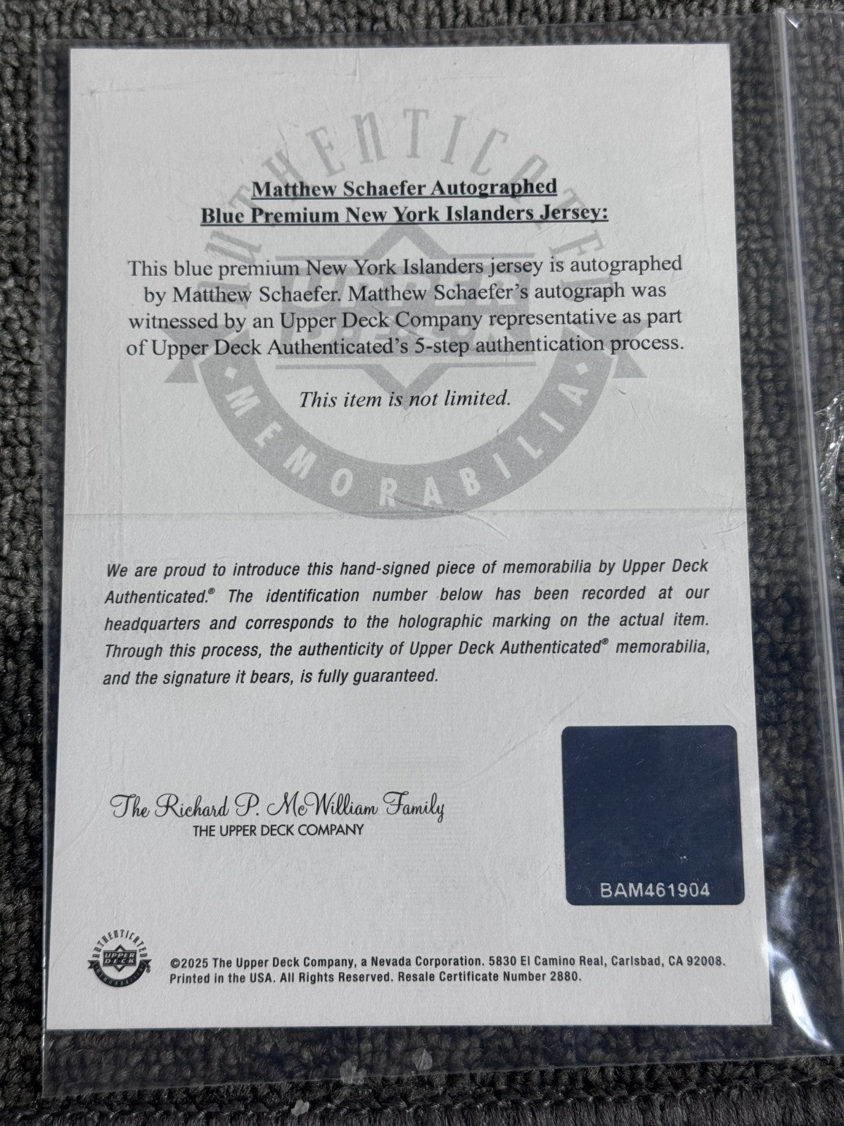 Matthew Schaefer Signed NY Islanders Jersey Framed LED Shadowbox Auto UDA COA