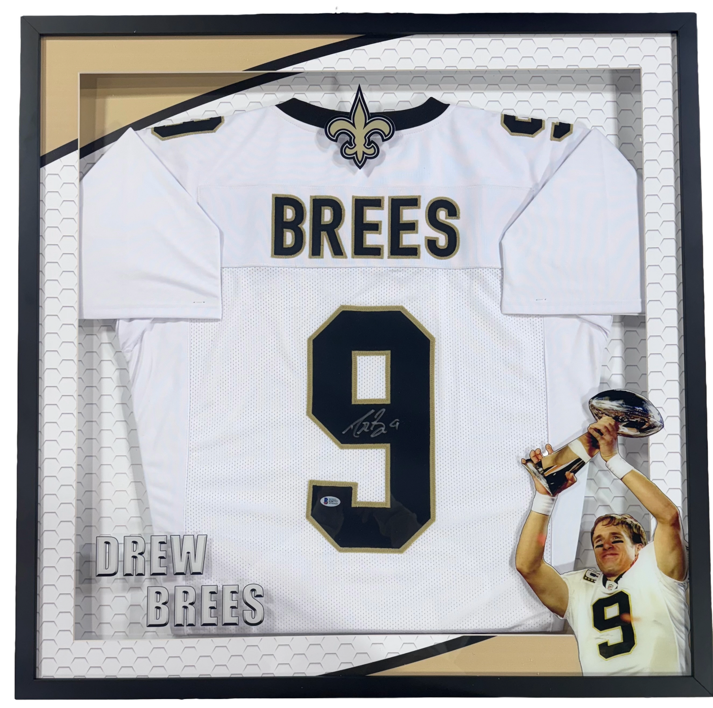 Drew Brees Signed Jersey Framed LED Shadowbox Auto BAS COA NO Saints HOF