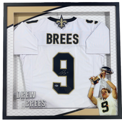 Drew Brees Signed Jersey Framed LED Shadowbox Auto BAS COA NO Saints HOF
