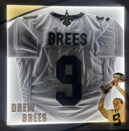 Drew Brees Signed Jersey Framed LED Shadowbox Auto BAS COA NO Saints HOF