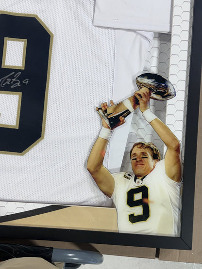 Drew Brees Signed Jersey Framed LED Shadowbox Auto BAS COA NO Saints HOF