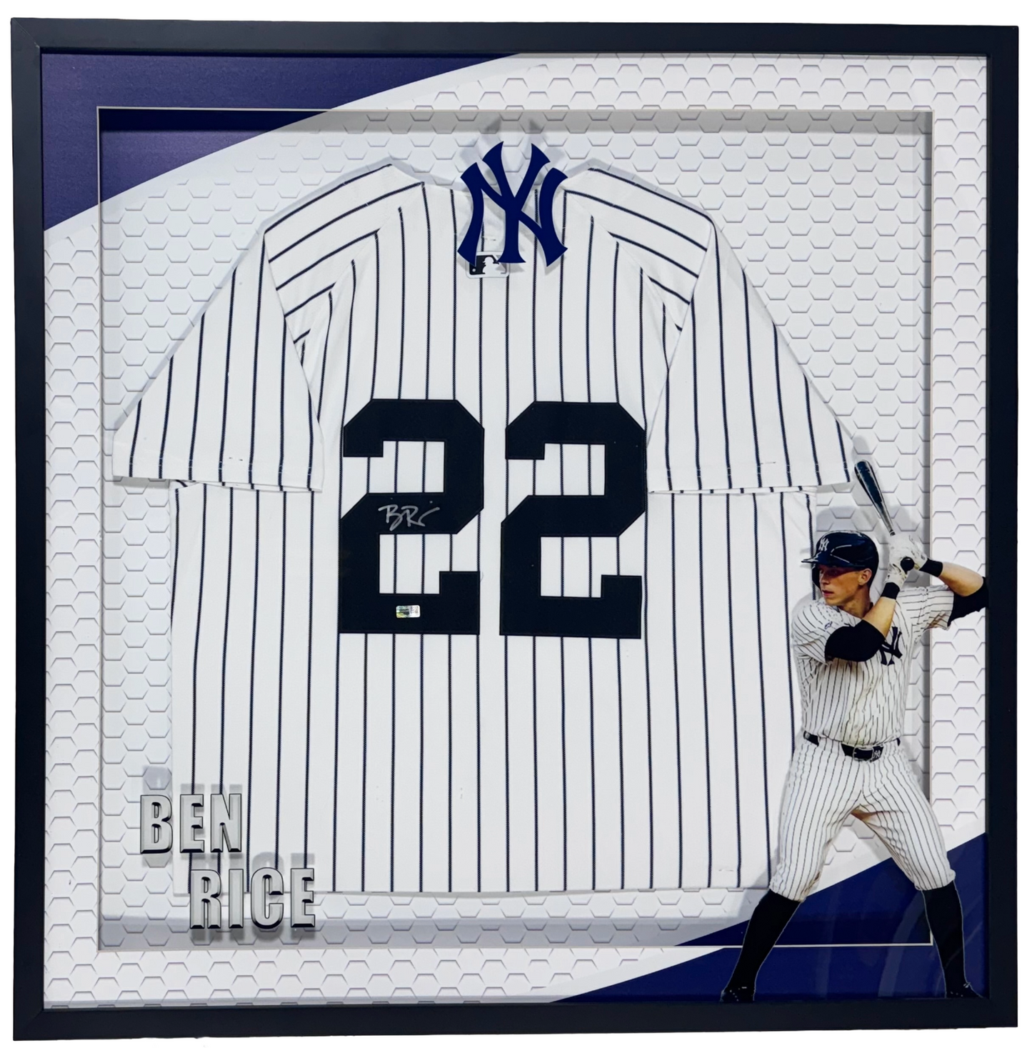 Ben Rice Signed NY Yankees Nike Jersey Framed LED Shadowbox Auto Steiner COA