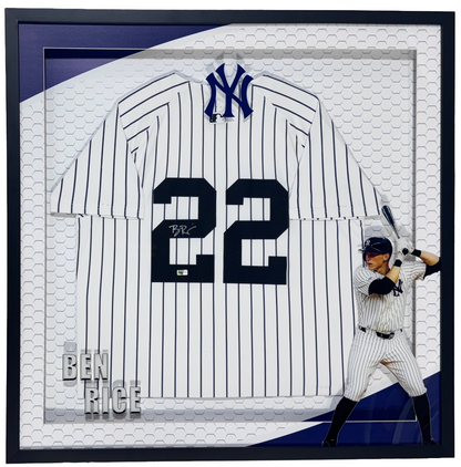 Ben Rice Signed NY Yankees Nike Jersey Framed LED Shadowbox Auto Steiner COA