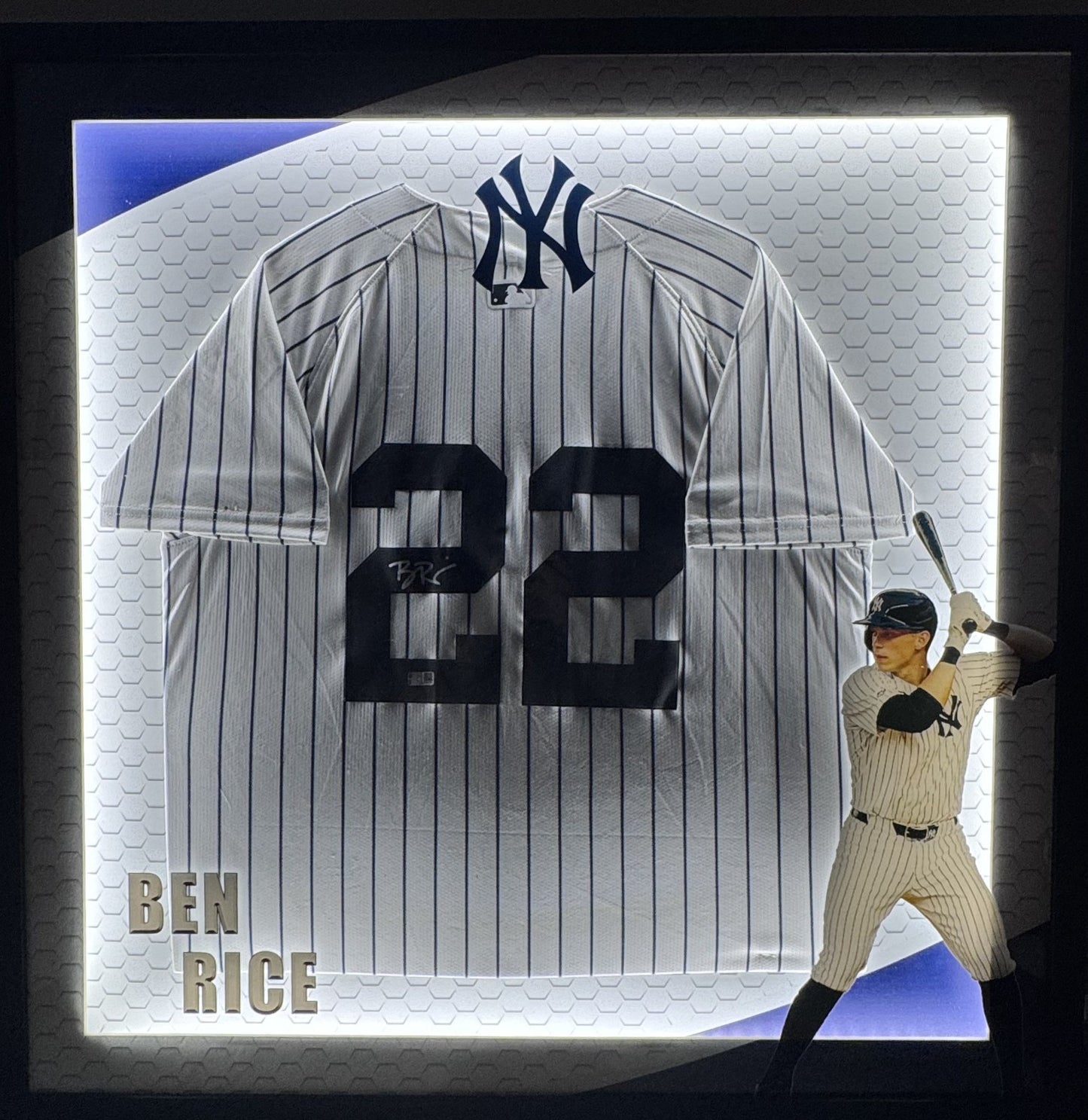 Ben Rice Signed NY Yankees Nike Jersey Framed LED Shadowbox Auto Steiner COA