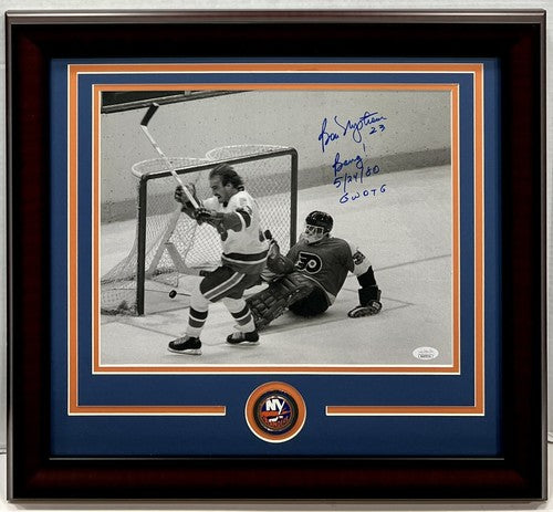 Bobby Nystrom Islanders Signed 1980 Stanley Cup GW Goal 11x14 Photo Framed JSA