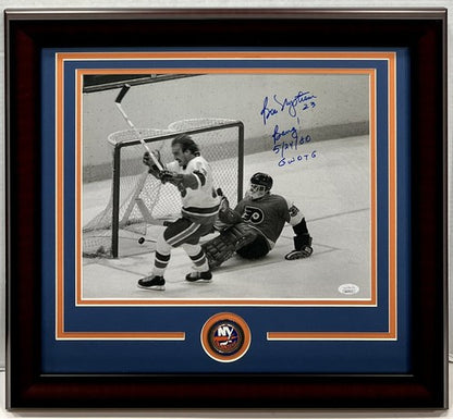 Bobby Nystrom Islanders Signed 1980 Stanley Cup GW Goal 11x14 Photo Framed JSA