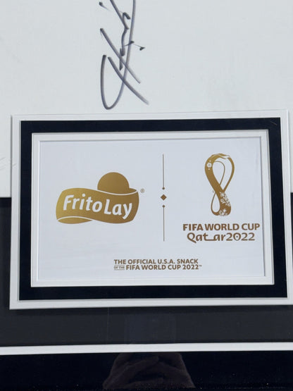 FIFA World Cup 2022 Frito Lay Multi Signed Adidas Jersey Framed COA Manning Hamm