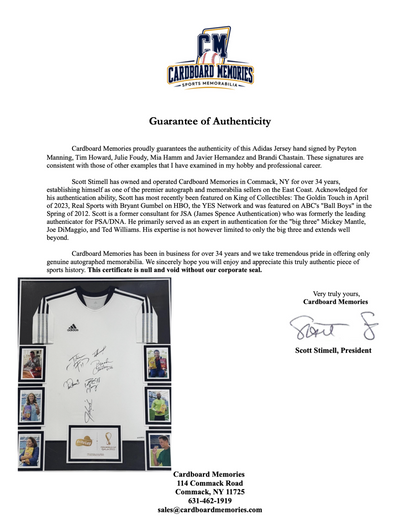 FIFA World Cup 2022 Frito Lay Multi Signed Adidas Jersey Framed COA Manning Hamm