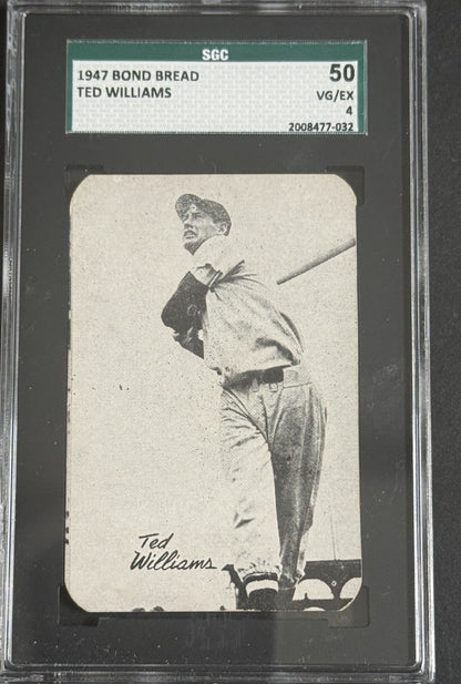 1947 Bond Bread Ted Williams SGC 4 Looks Nicer Real One HOF Boston Red Sox