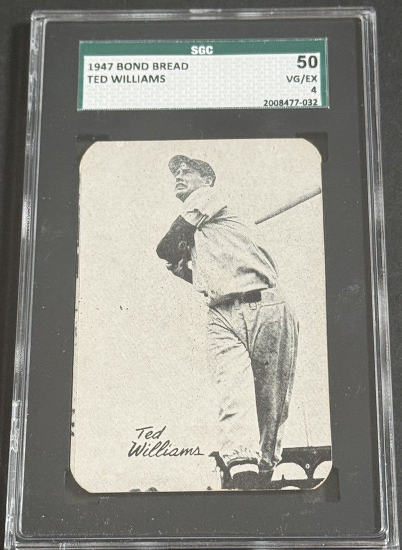 1947 Bond Bread Ted Williams SGC 4 Looks Nicer Real One HOF Boston Red Sox