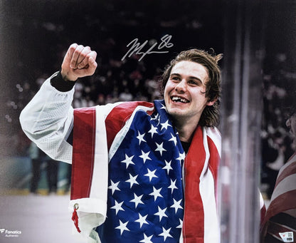 Jack Hughes Signed Team USA 16x20 Photo Framed Auto Fanatics COA NJ Devils