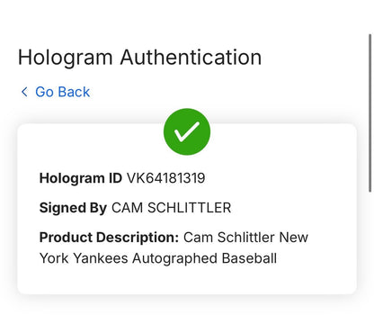 Cam Schlittler Signed Official MLB Baseball NY Yankees Auto Fanatics MLB COA