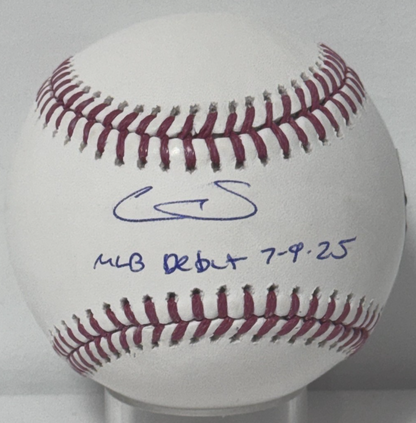 Cam Schlittler Signed Official Baseball MLB Debut Auto Fanatics MLB NY Yankees
