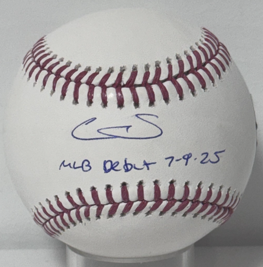 Cam Schlittler Signed Official Baseball MLB Debut Auto Fanatics MLB NY Yankees