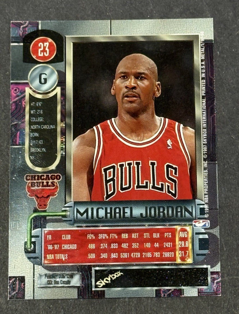 1997-98 Skybox Metal Universe Michael Jordan #23 Chicago Bulls HOF Rare Card