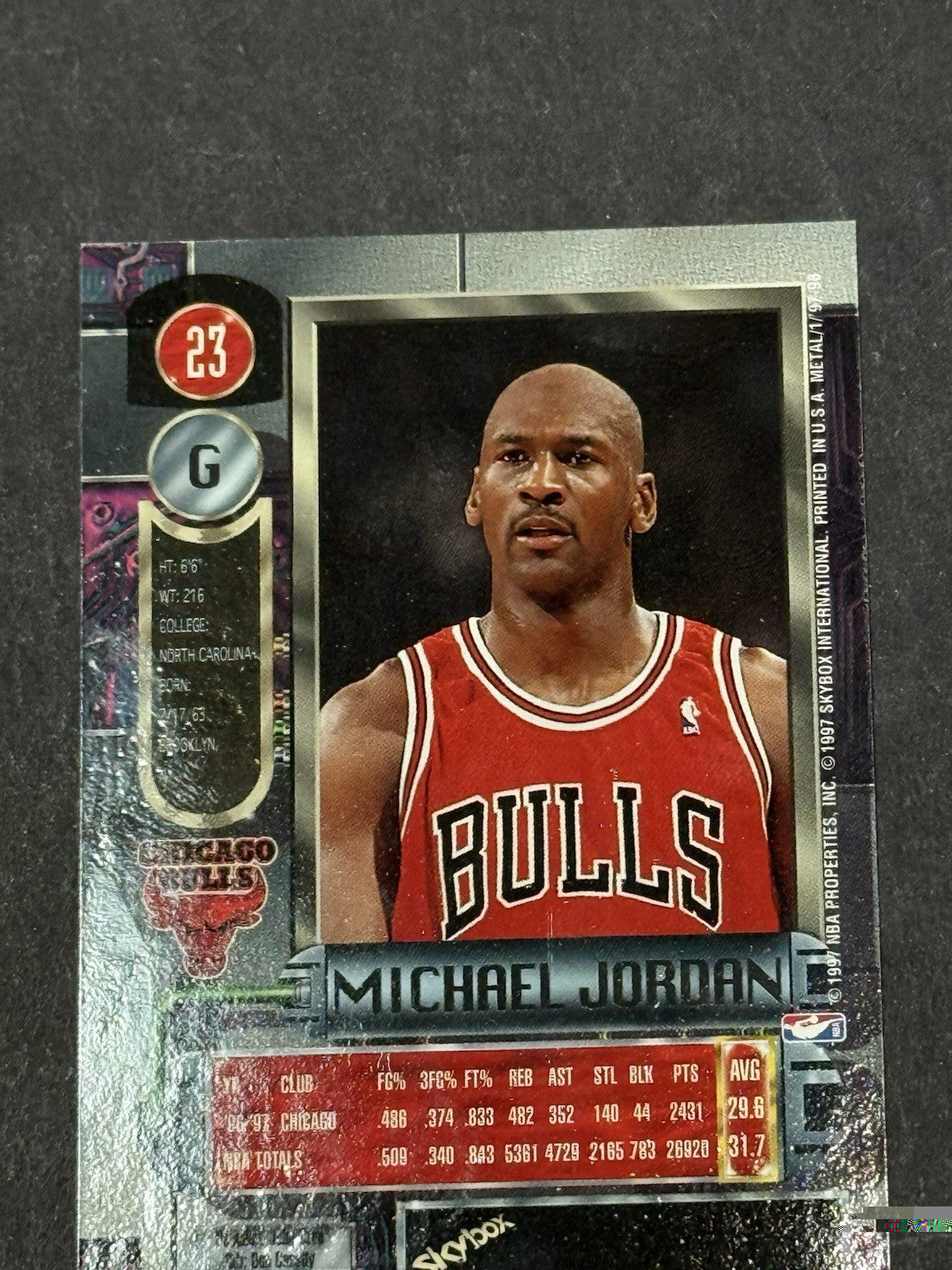 1997-98 Skybox Metal Universe Michael Jordan #23 Chicago Bulls HOF Rare Card