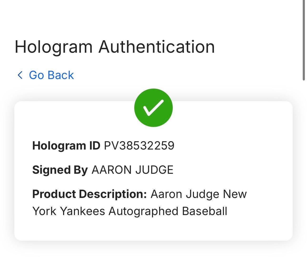 Aaron Judge Signed Official MLB Baseball Autograph Yankees MVP Fanatics MLB COA