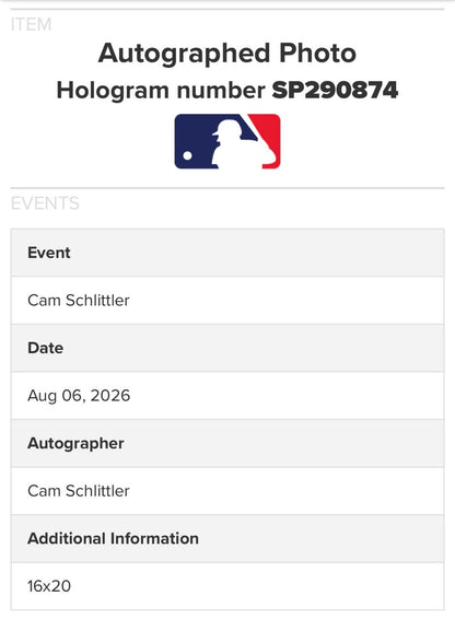 Cam Schlittler Signed 16x20 Spotlight Photo Framed Auto Fanatics COA NY Yankees