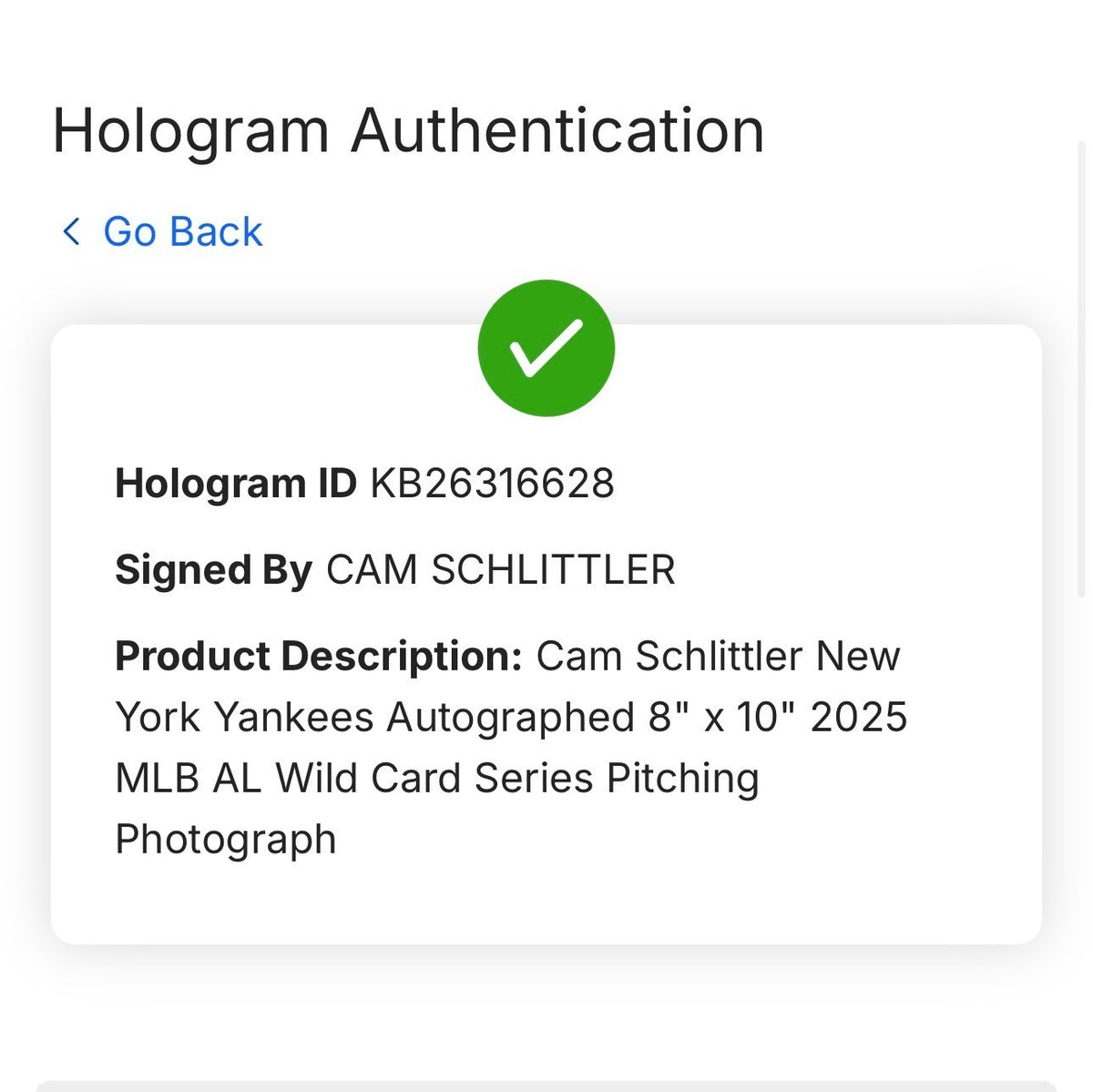 Cam Schlittler Signed 8x10 Spotlight Photo Framed Auto Fanatics COA NY Yankees