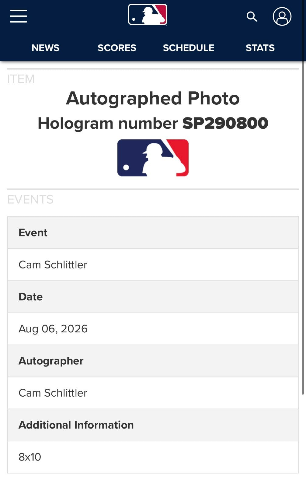 Cam Schlittler Signed 8x10 Spotlight Photo Framed Auto Fanatics COA NY Yankees