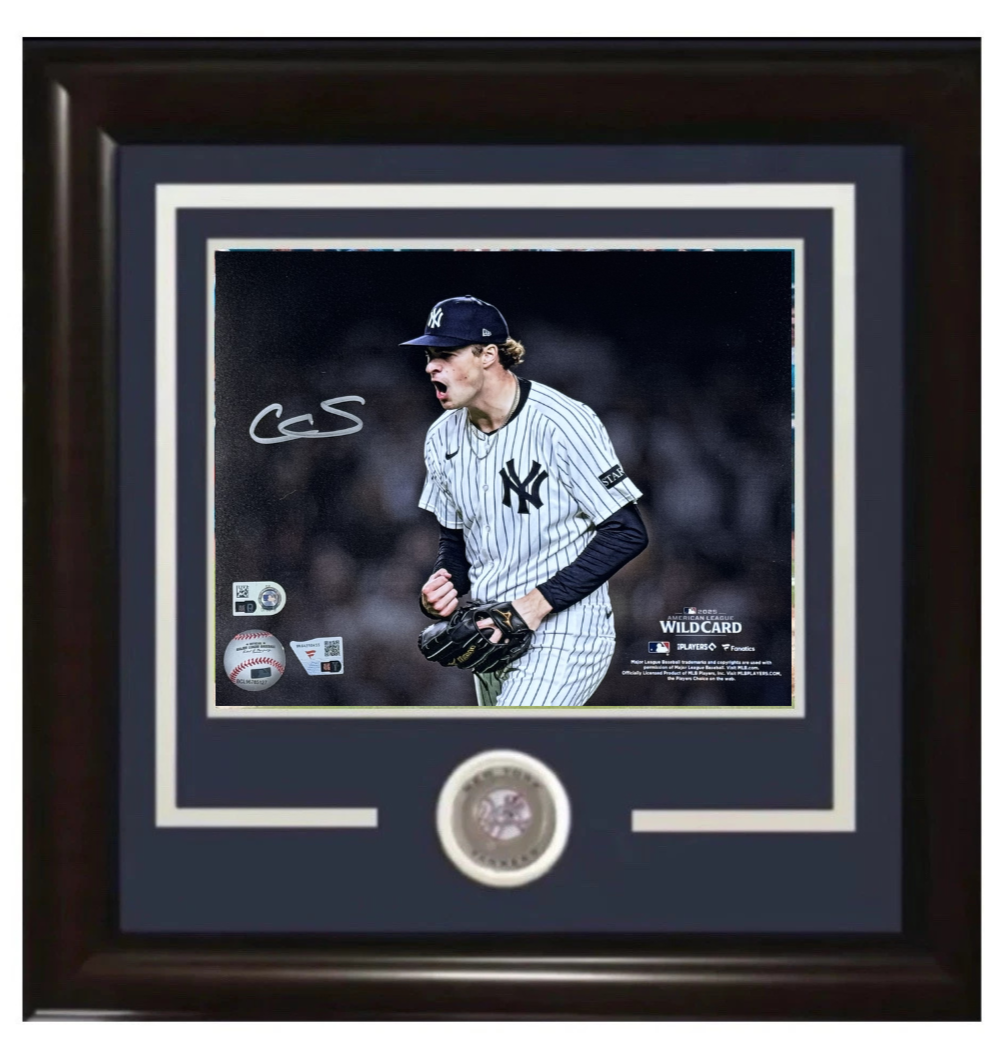 Cam Schlittler Signed 8x10 Spotlight Photo Framed Auto MLB Fanatics NY Yankees
