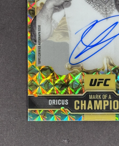 2025 Topps Chrome UFC Dricus Du Plessis Mark Of A Champion Aqua Auto #MOC-DD