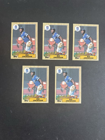 1987 Topps Future Stars Bo Jackson #170 Rookie Lot Of 5 Nm - Mint Rc