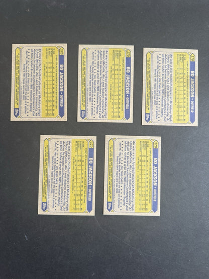 1987 Topps Future Stars Bo Jackson #170 Rookie Lot Of 5 Nm - Mint Rc
