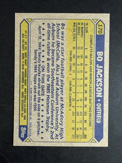 1987 Topps Future Stars Bo Jackson #170 Rookie Lot Of 5 Nm - Mint Rc