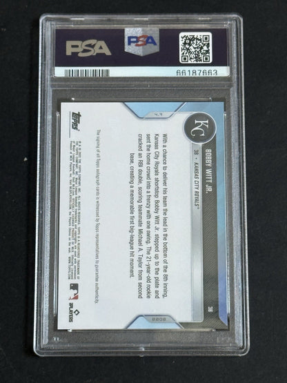 2022 Topps Now Bobby Witt Jr SIGNED Rookie 1st Hit Mlb Debut Mint Auto Psa 9 /49