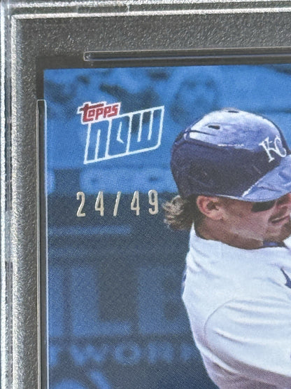 2022 Topps Now Bobby Witt Jr SIGNED Rookie 1st Hit Mlb Debut Mint Auto Psa 9 /49