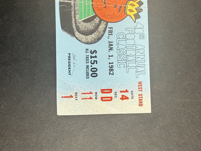 1982 ORANGE BOWL MIAMI CLEMSON TIGERS Win 1st Championship NEBRASKA  TICKET STUB