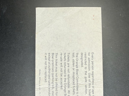 1982 ORANGE BOWL MIAMI CLEMSON TIGERS Win 1st Championship NEBRASKA  TICKET STUB