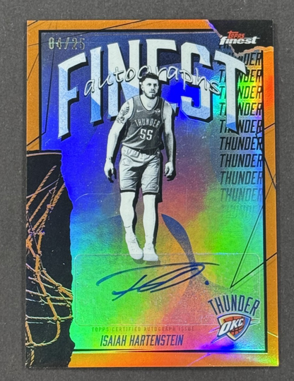 2026 Topps Finest Isaiah Hartenstein Finest Autographs Orange /25 OKC Thunder