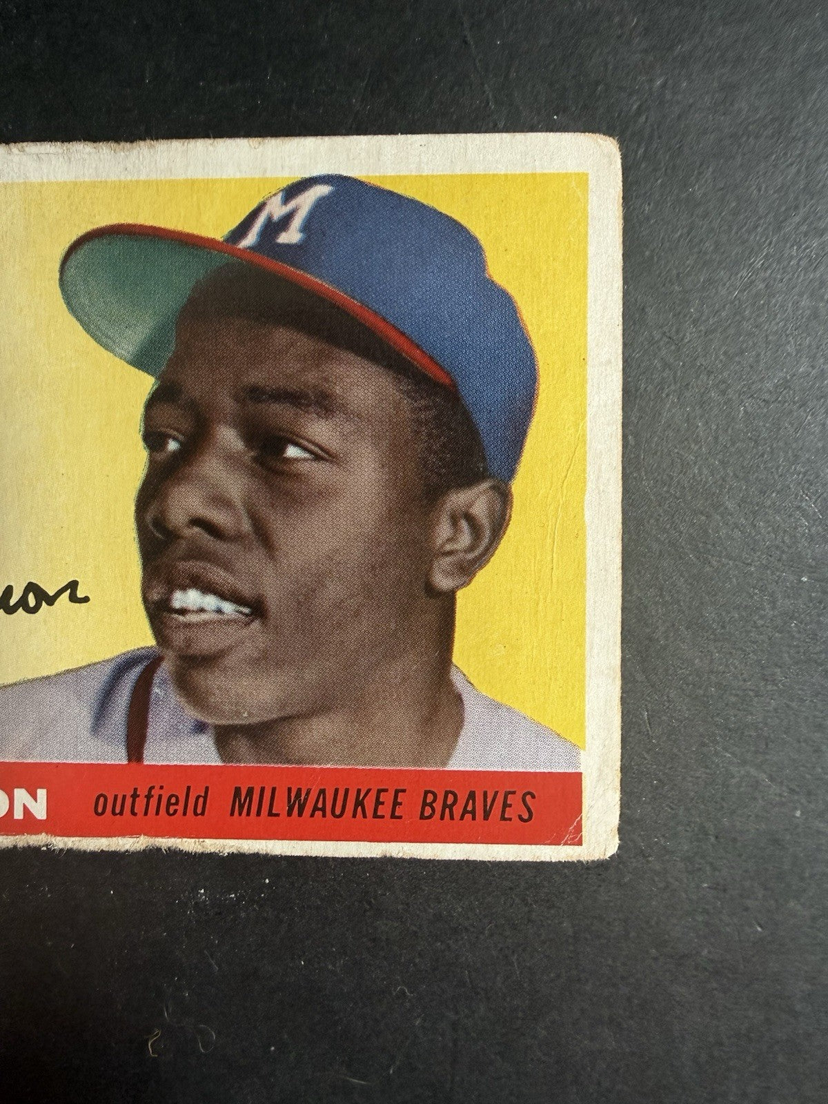 1955 Topps # 47 Hank Aaron Low Grade  wrinkle 2nd Year HOF Braves