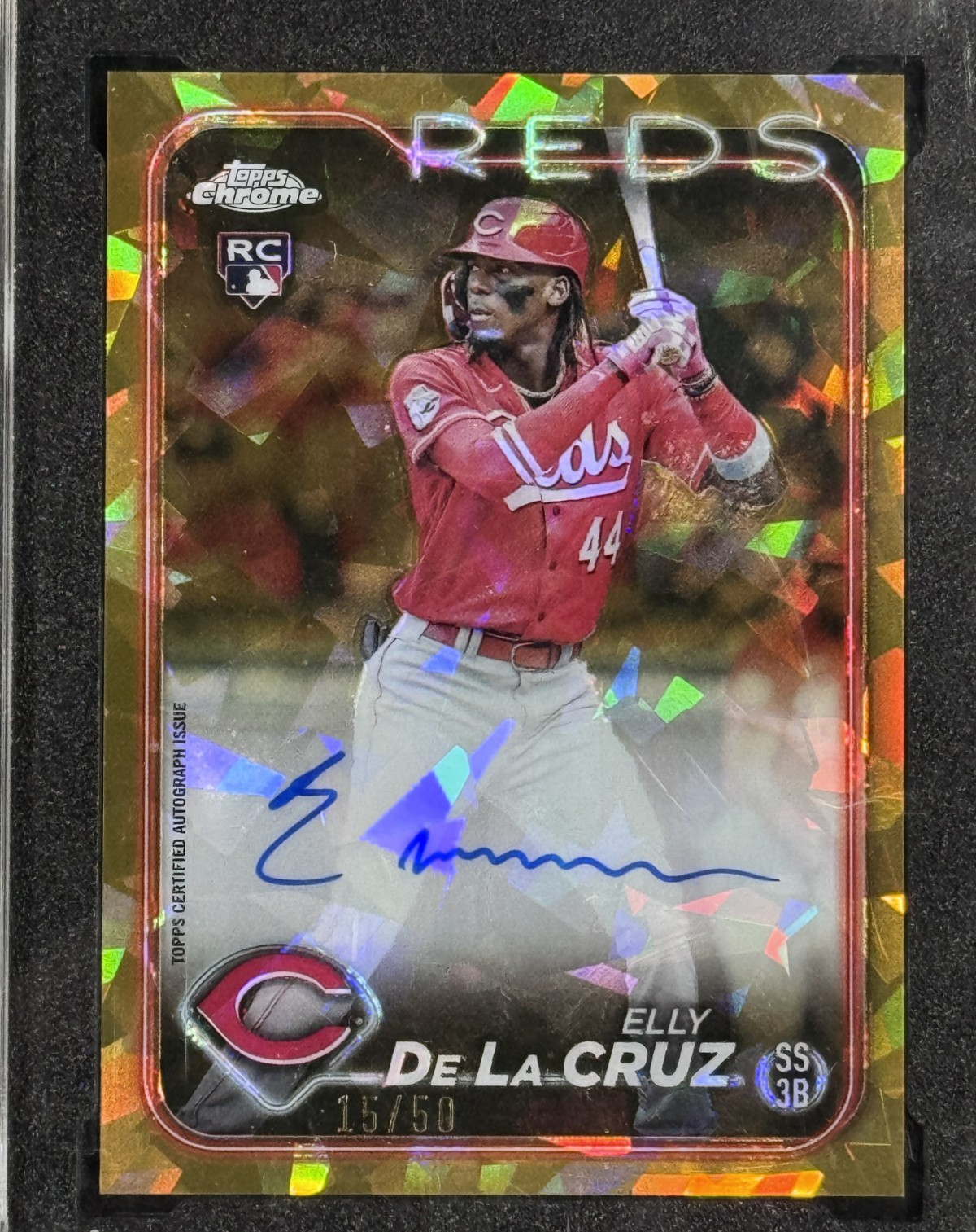 2024 Topps Chrome Elly De La Cruz Sapphire Gold Auto /35 SGC 10 Auto 10 Reds RC