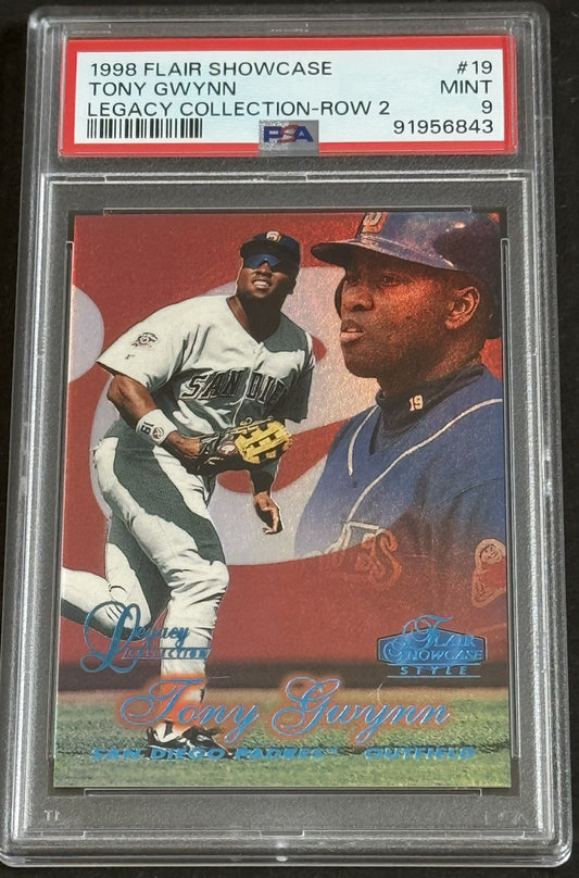 1998 Flair Legacy Row 2 Tony Gwynn /100 Tony Gwynn PSA MINT 9 Pop 2 None Higher