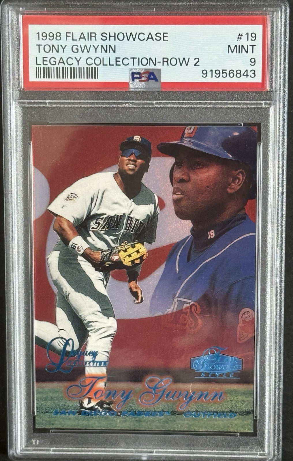 1998 Flair Legacy Row 2 Tony Gwynn /100 Tony Gwynn PSA MINT 9 Pop 2 None Higher