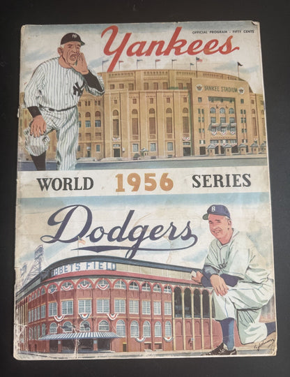 1956 World Series Program New York Yankees vs Brooklyn Dodgers Don Larsen Pg