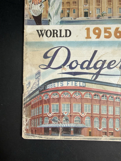1956 World Series Program New York Yankees vs Brooklyn Dodgers Don Larsen Pg