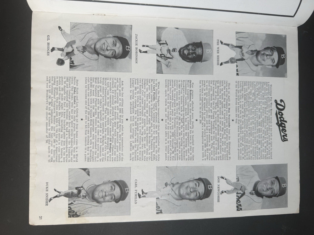 1956 World Series Program New York Yankees vs Brooklyn Dodgers Don Larsen Pg