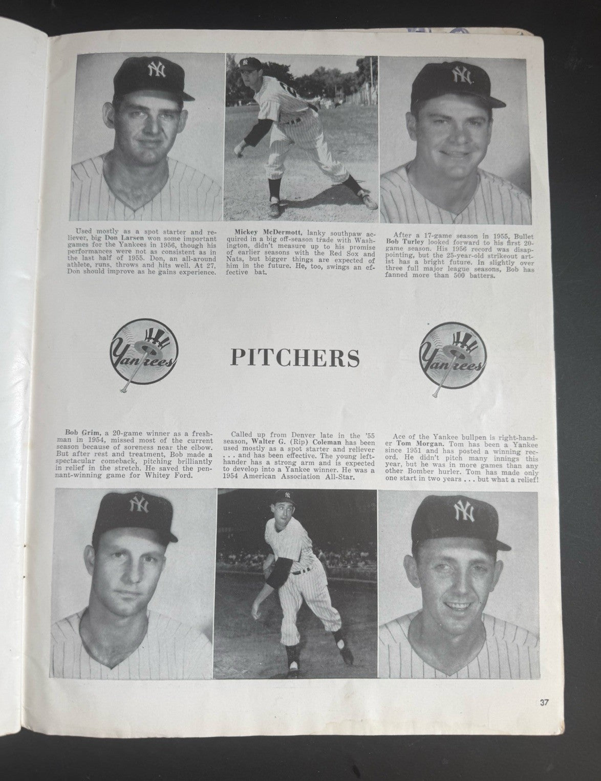 1956 World Series Program New York Yankees vs Brooklyn Dodgers Don Larsen Pg