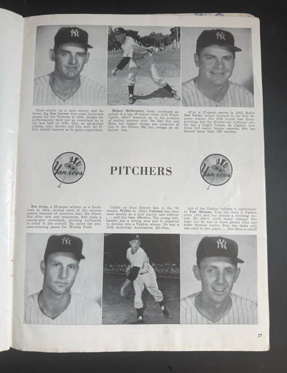 1956 World Series Program New York Yankees vs Brooklyn Dodgers Don Larsen Pg